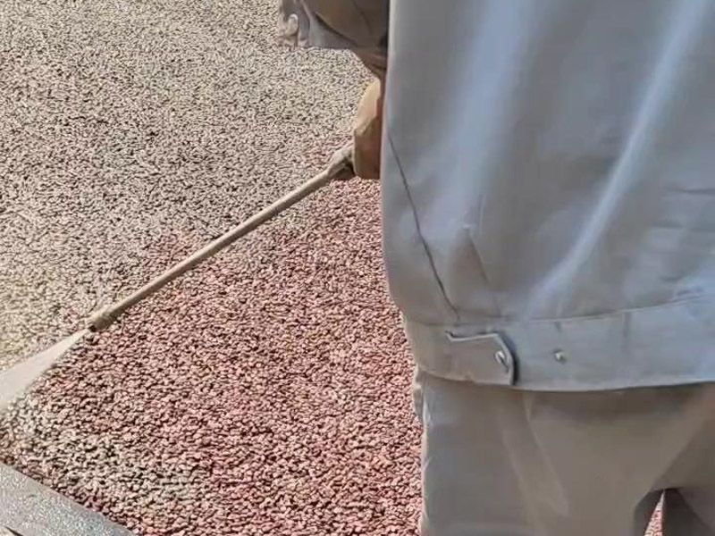 露骨料透水混凝土地坪施工現場